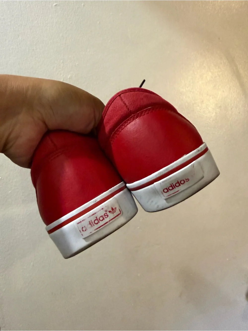 Red Canvas Sneakers with White Stripes